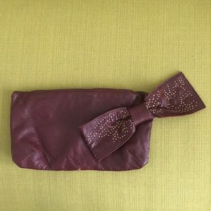 Burgundy Leather Clutch